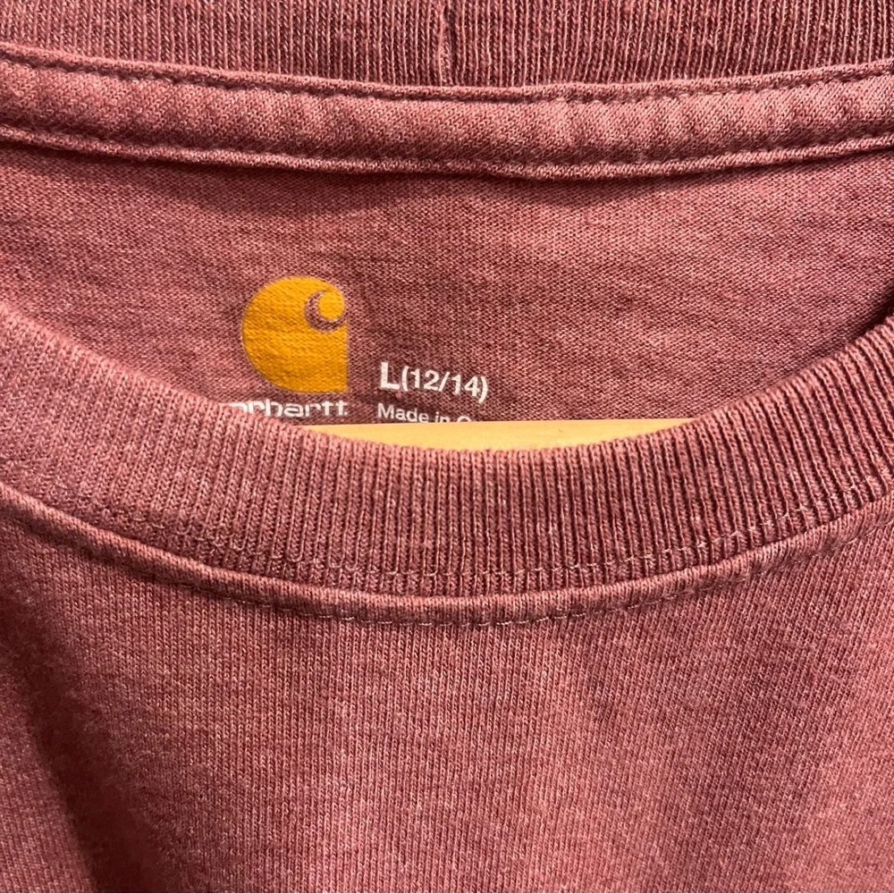 🧡 Carhartt Pocket Tee – Rust / Clay Tone – Size L (12/14) - Picture 4 of 6